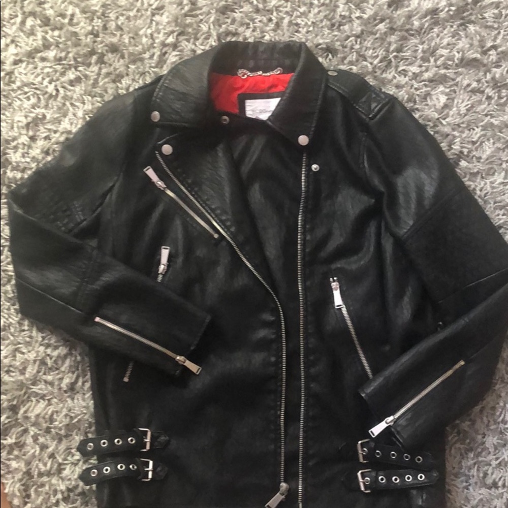 BCBGeneration leather motto jacket Size Medium!